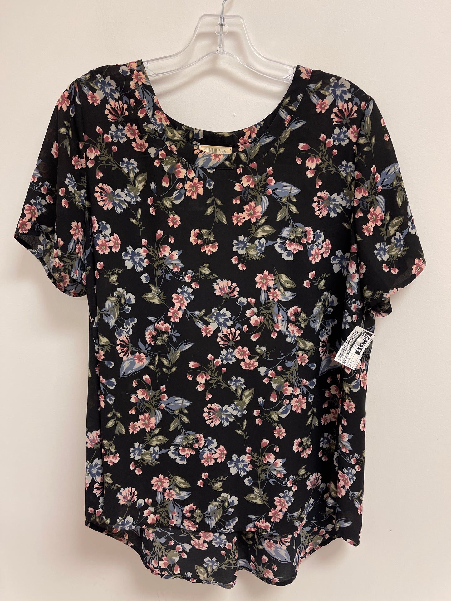 Floral Print Top Short Sleeve Sienna Sky, Size L