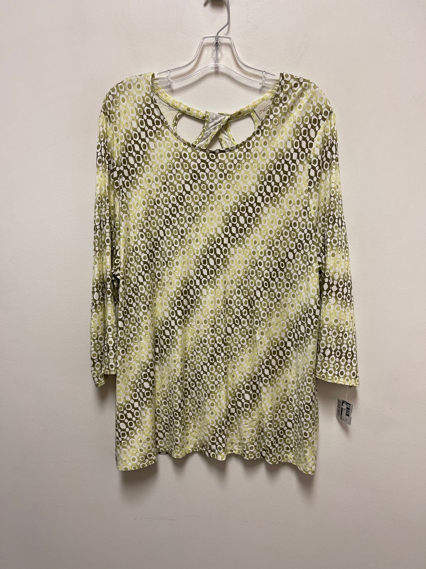 Green Top Long Sleeve Chicos, Size 2x