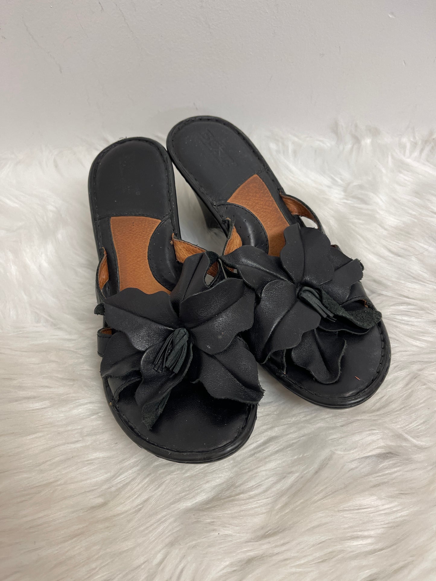 Black Sandals Heels Block Born, Size 7