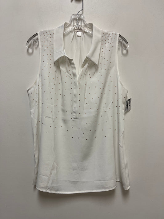 White Top Sleeveless Loft, Size L