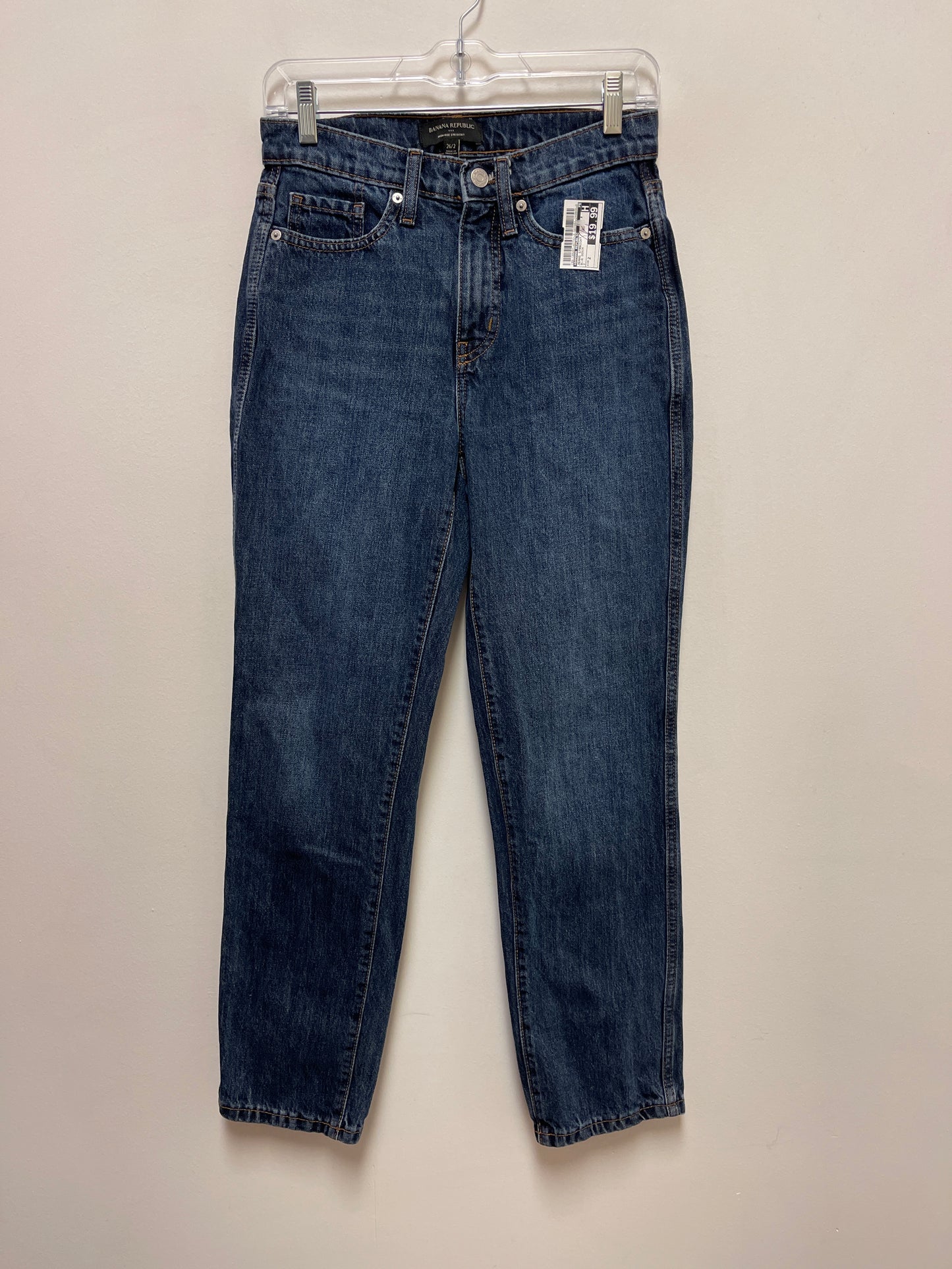 Jeans Straight By Banana Republic In Blue Denim, Size: 2