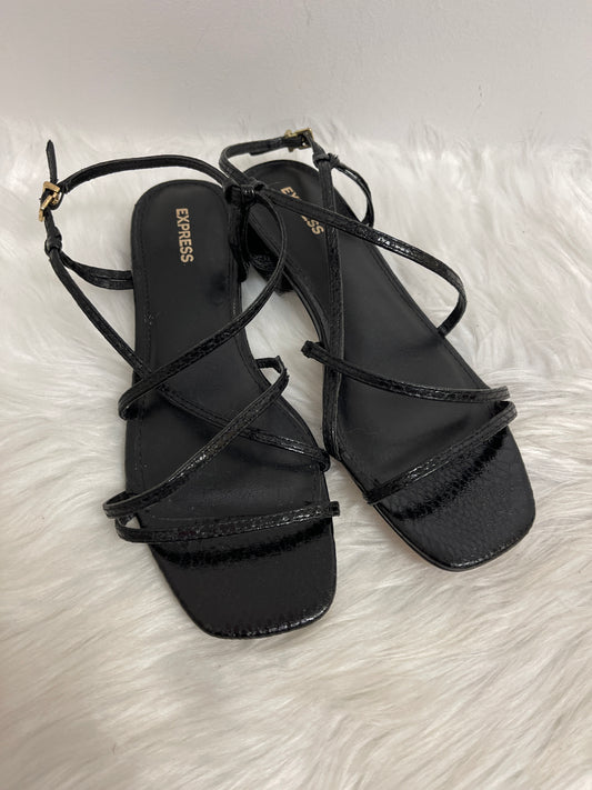 Black Sandals Flats Express, Size 8