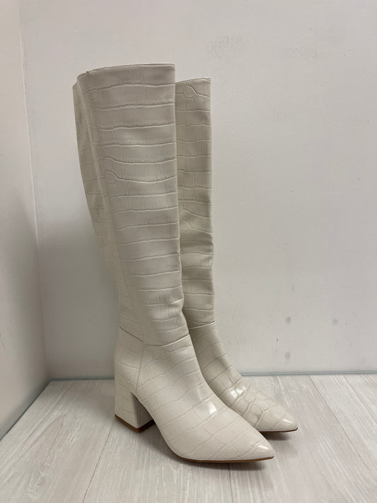 Boots Knee Heels By Journee In White, Size: 9.5