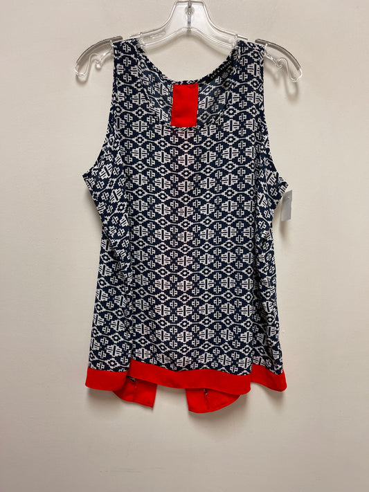 Top Sleeveless By Zac And Rachel In Blue & Red & White, Size: L