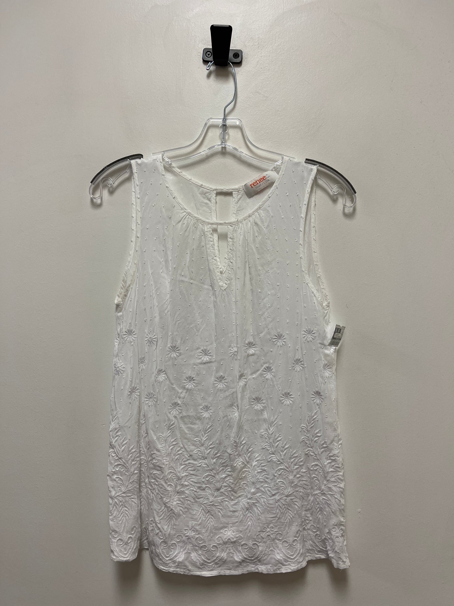 Top Sleeveless By Clothes Mentor In White, Size: M