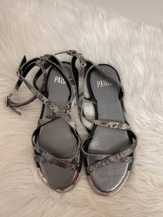 Sandals Flats By Paige In Snakeskin Print, Size: 5.5