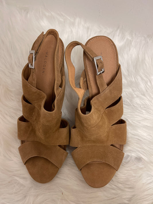 Sandals Heels Block By Halogen In Brown, Size: 10