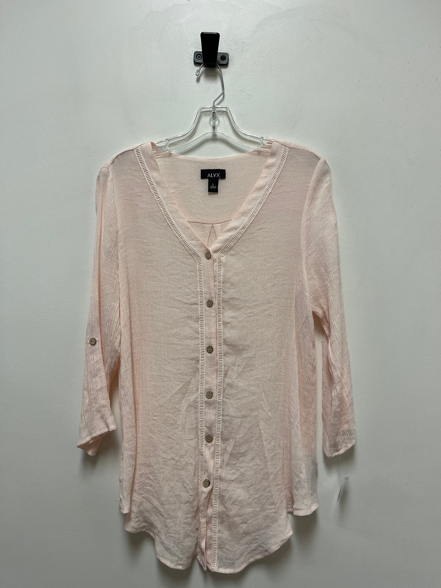 Top Long Sleeve By Alyx In Pink, Size: L