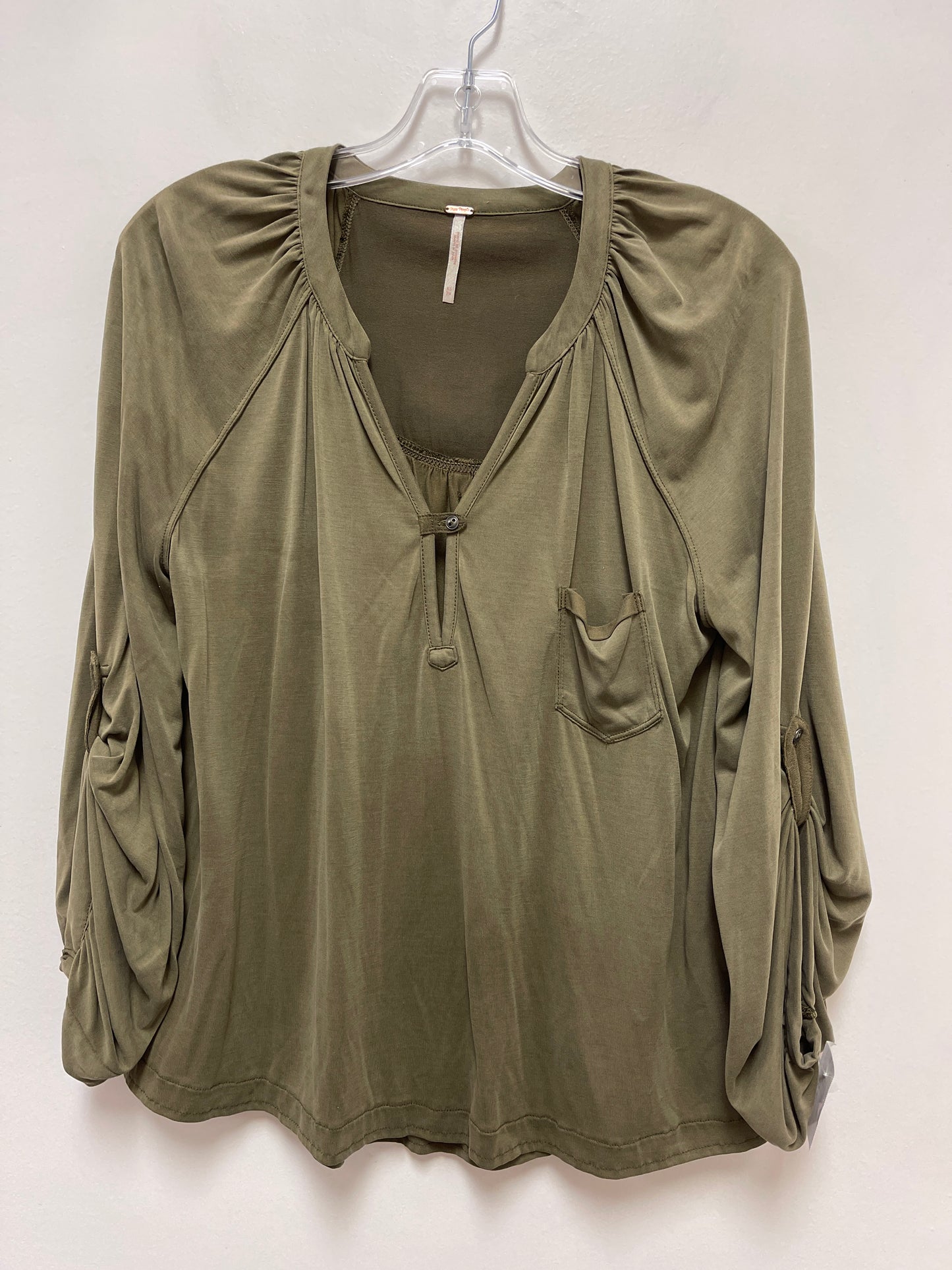 Top Long Sleeve By Free People In Green, Size: Xs