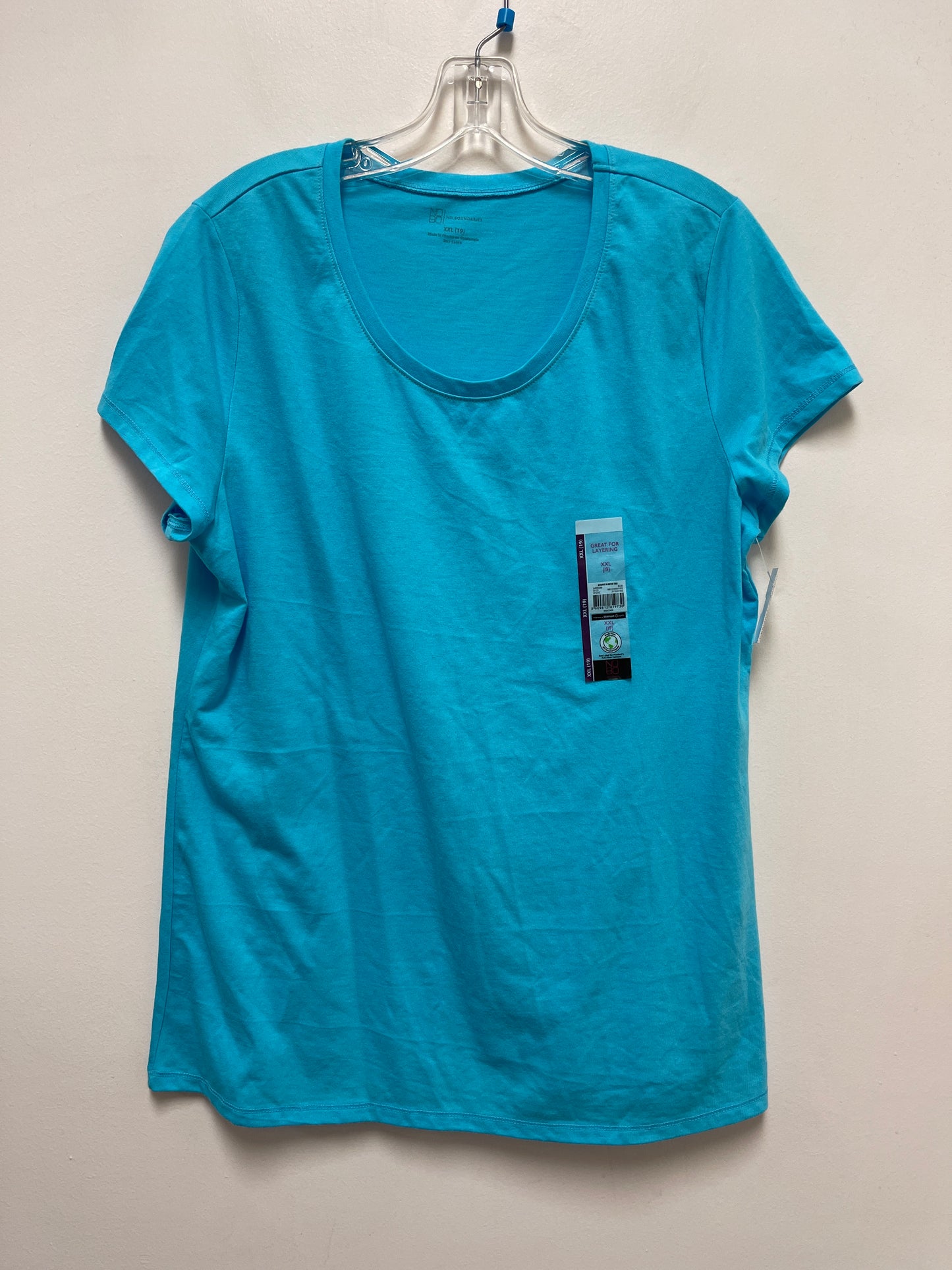 Top Short Sleeve Basic By No Boundaries In Blue, Size: 2x