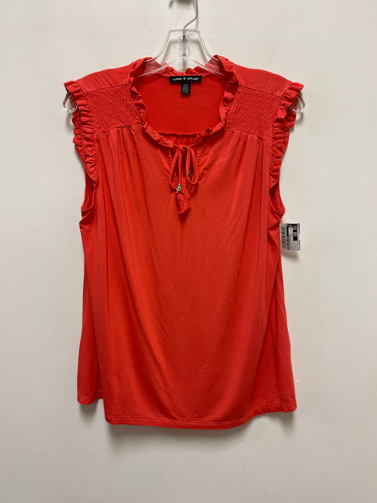 Top Sleeveless By Cable And Gauge In Coral, Size: L