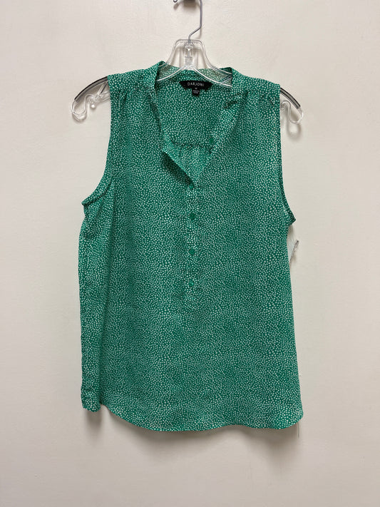 Top Sleeveless By Clothes Mentor In Green & White, Size: M