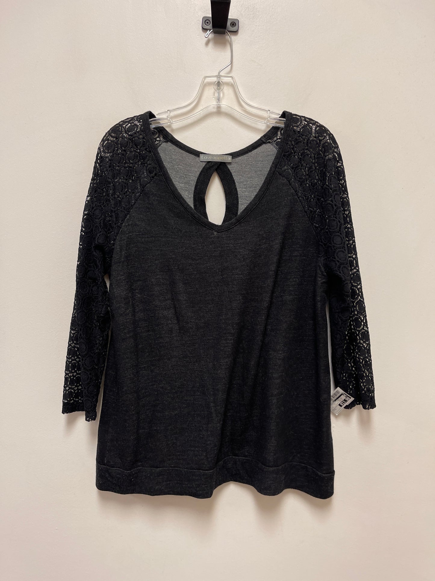 Top Long Sleeve By Loveappella In Black, Size: S