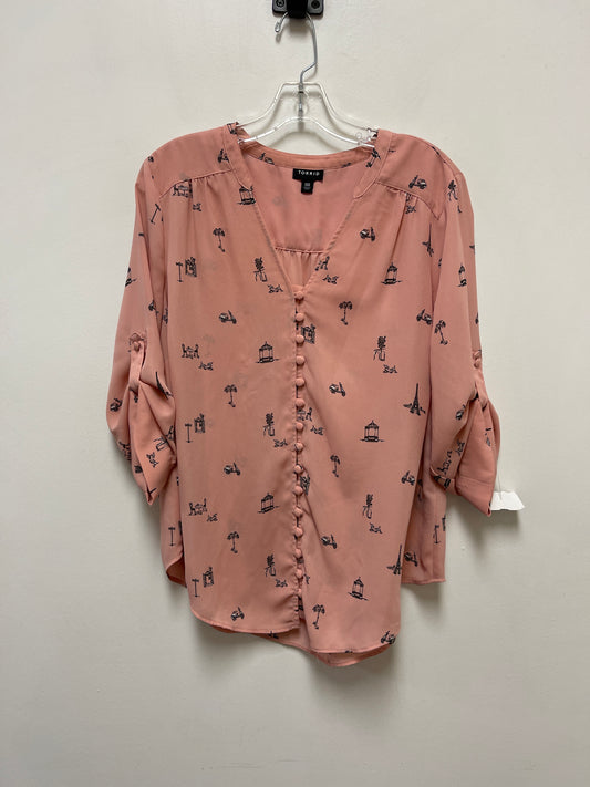 Top Long Sleeve By Torrid In Pink, Size: L