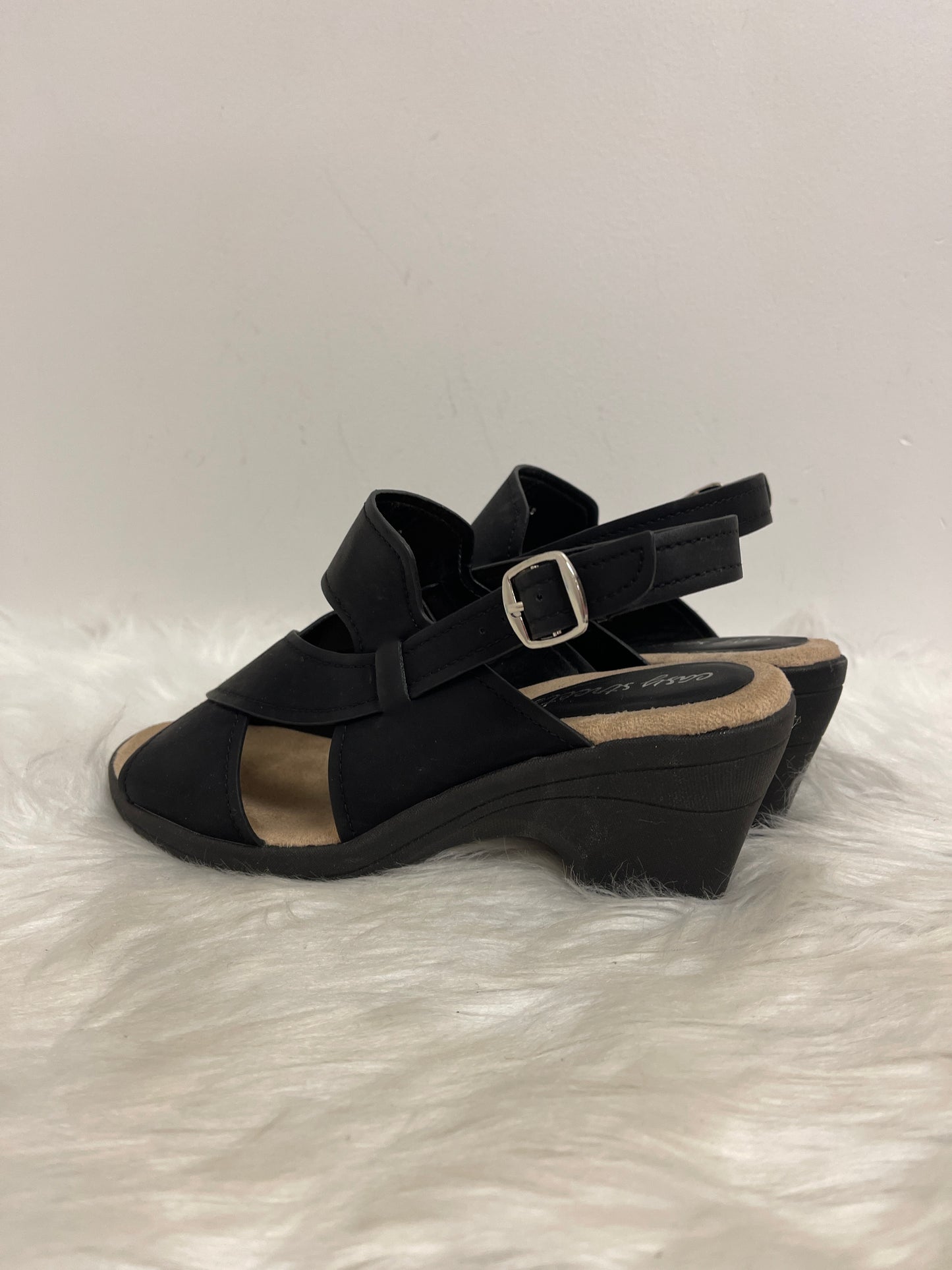 Sandals Heels Block By Easy Street In Black, Size: 7