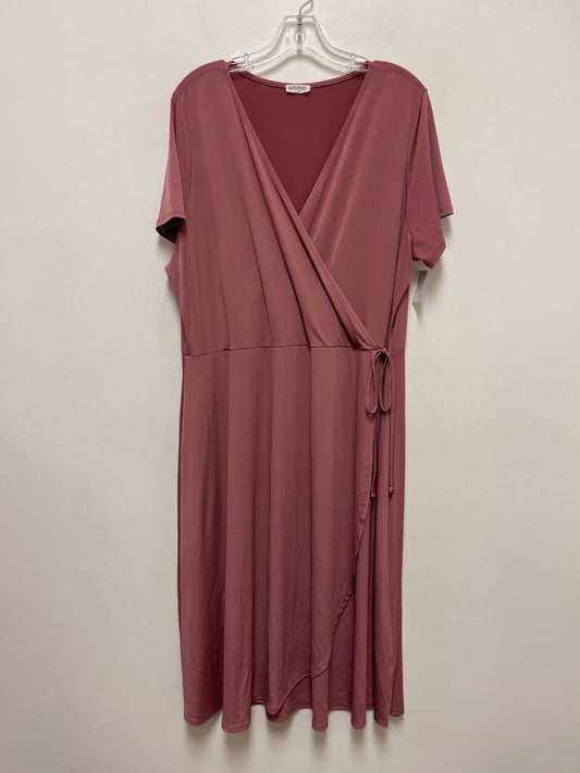 Dress Casual Midi By Clothes Mentor In Mauve, Size: 3x