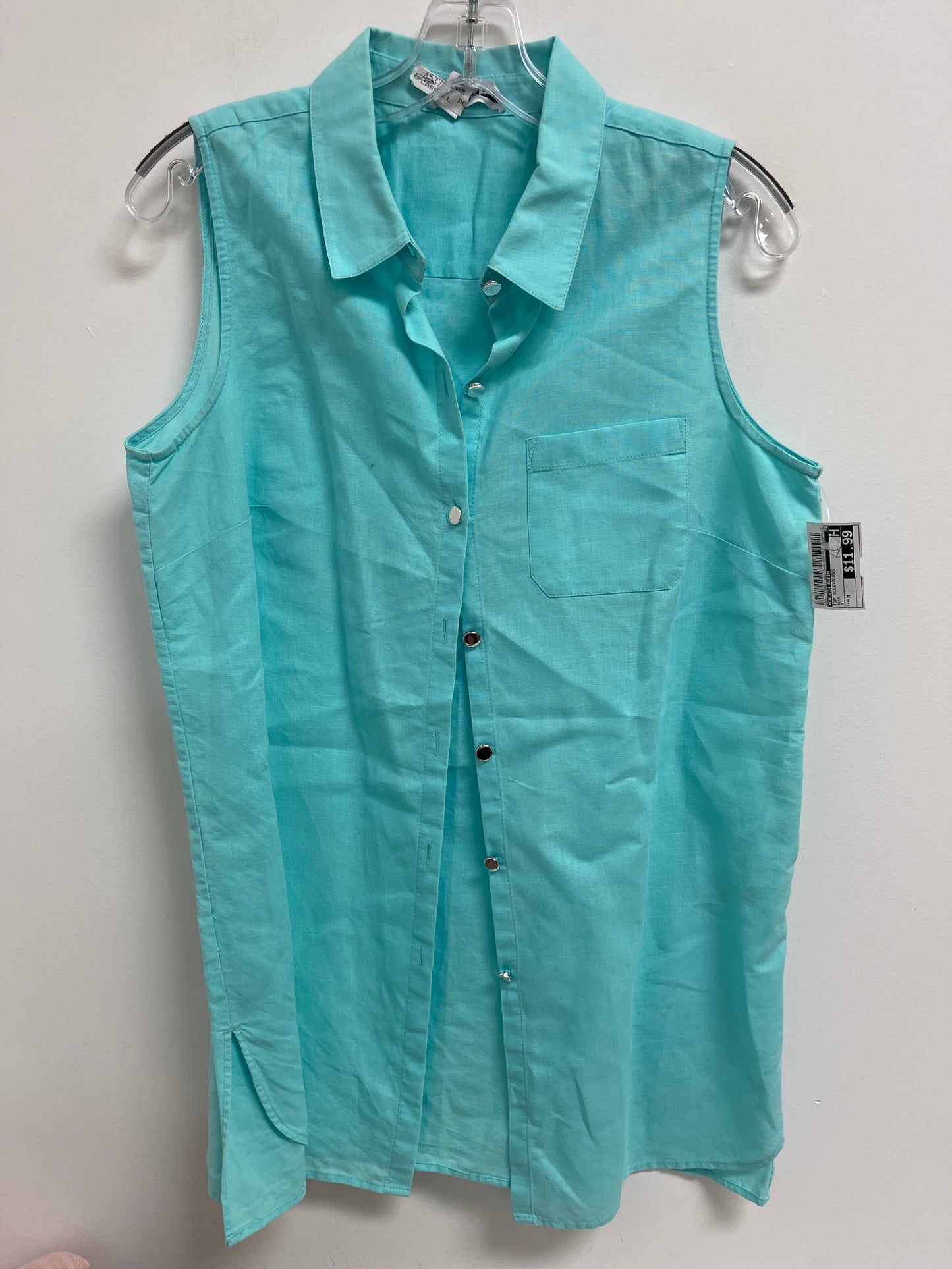 Top Sleeveless By Calvin Klein In Blue, Size: M