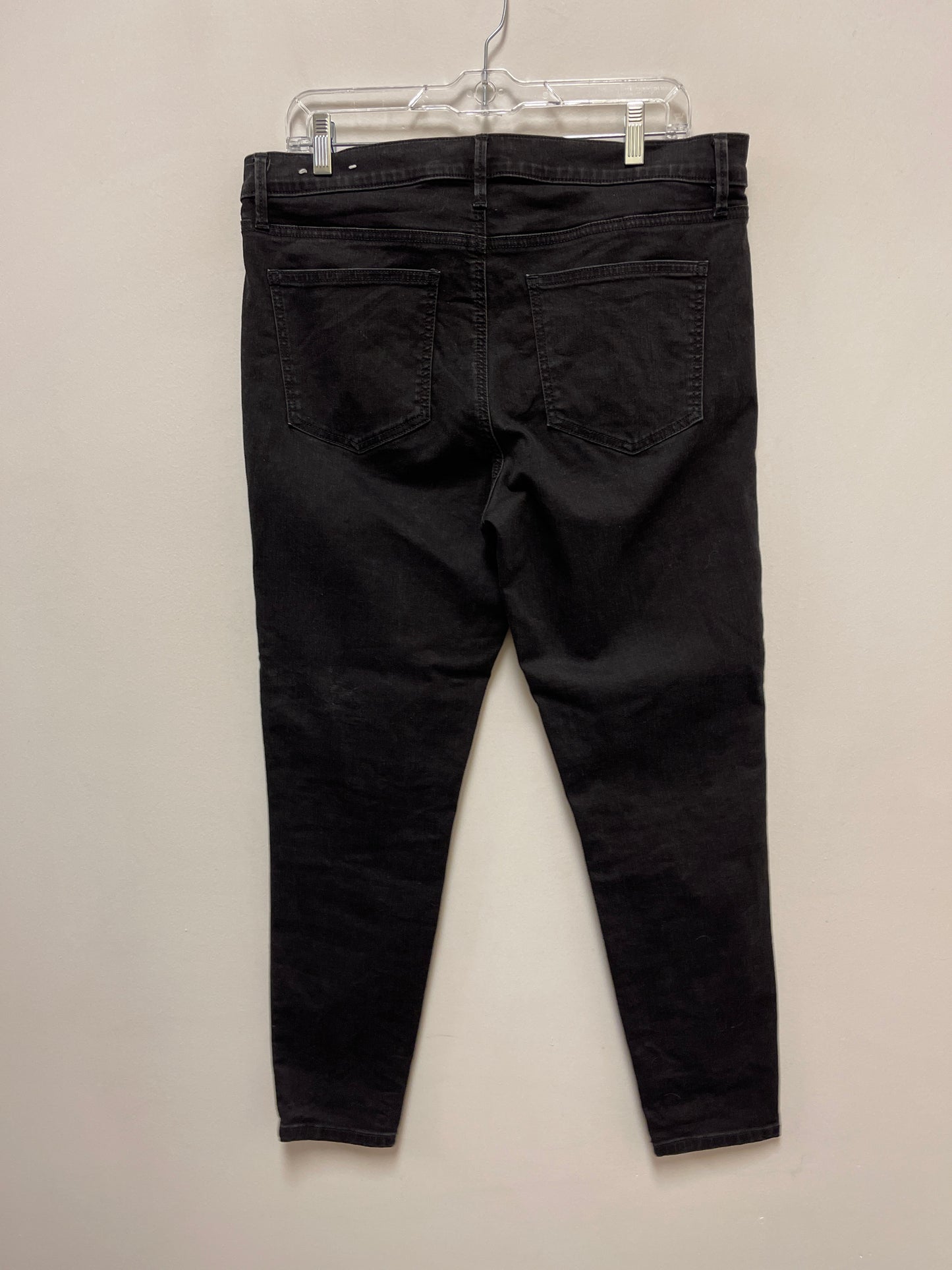 Jeans Skinny By Ann Taylor In Black Denim, Size: 12