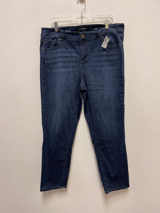 Jeans Boyfriend By Liverpool In Blue Denim, Size: 16