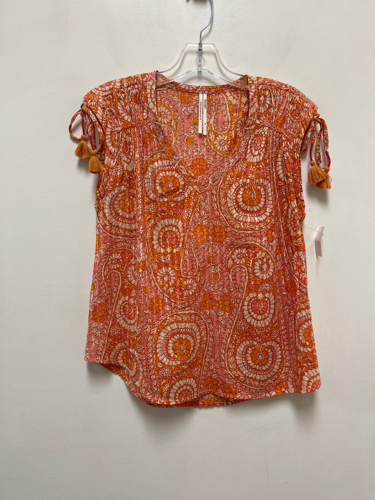 Top Sleeveless By Anthropologie In Orange & Pink, Size: Xs