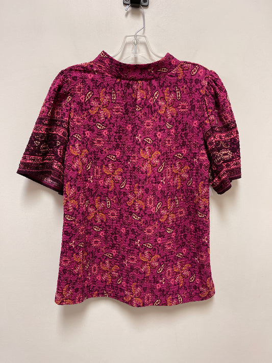 Top Short Sleeve By Loft In Purple, Size: S