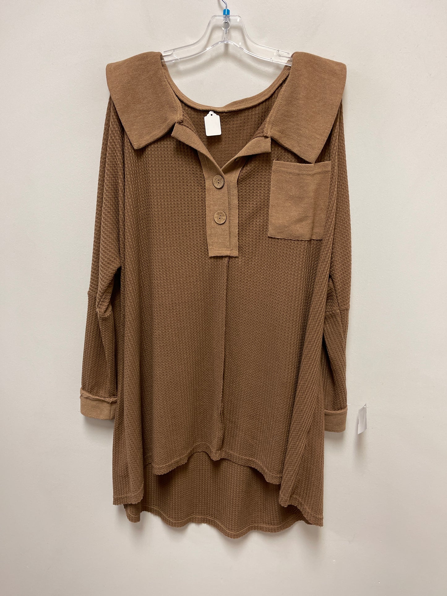 Jacket Shirt By Clothes Mentor In Brown, Size: Xl