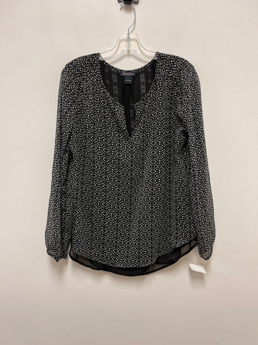 Top Long Sleeve By Lucky Brand In Black & White, Size: L