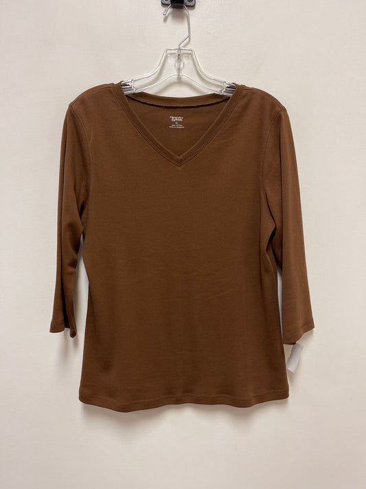 Top Long Sleeve By Christopher And Banks In Brown, Size: Xl