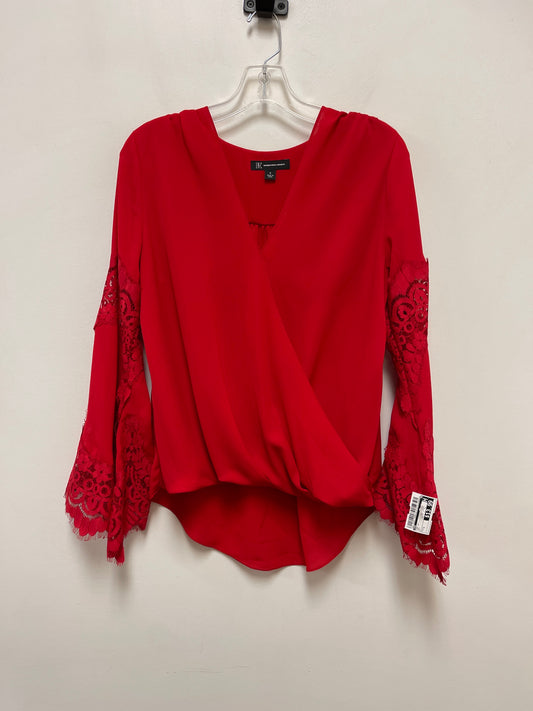 Top Long Sleeve By Inc In Red, Size: S