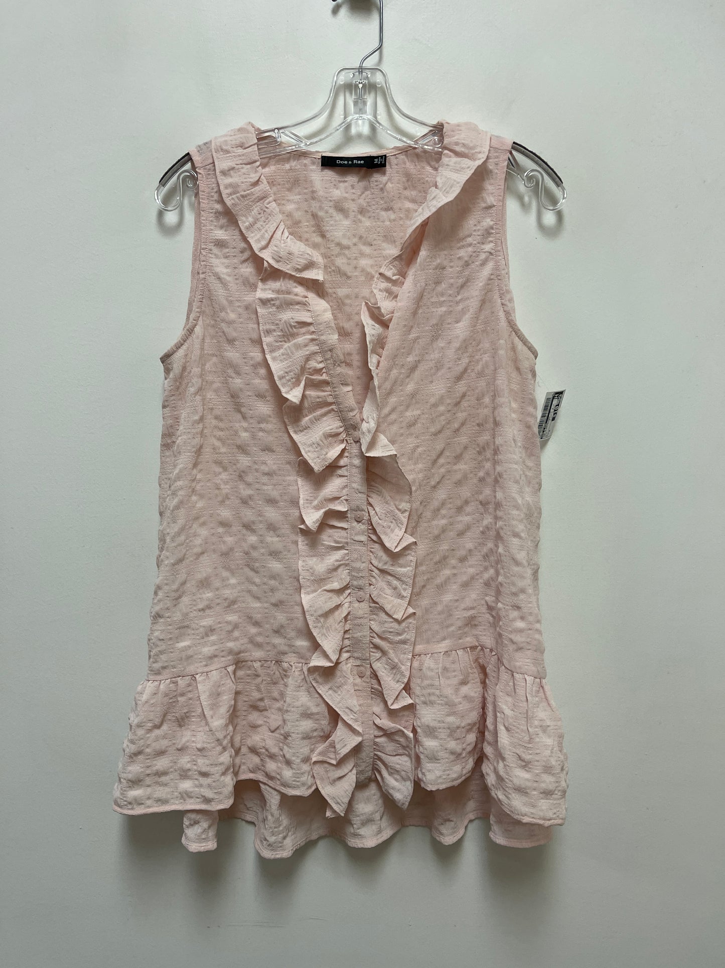 Top Sleeveless By Doe & Rae In Pink, Size: M