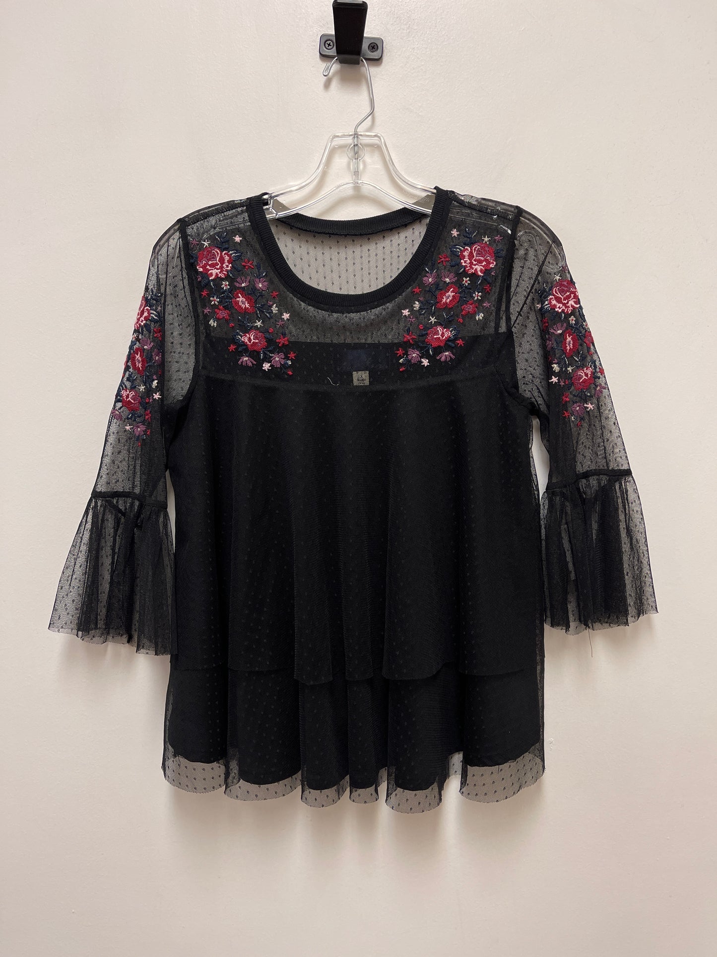 Top Long Sleeve By Blue Rain In Black, Size: S