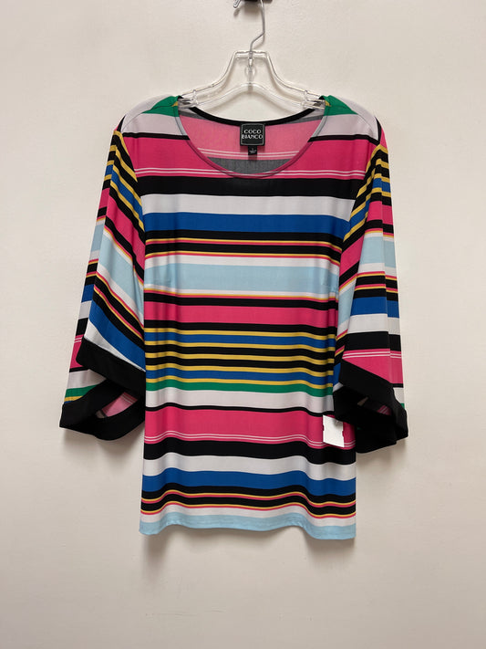 Top Long Sleeve By Coco Bianco In Striped Pattern, Size: L