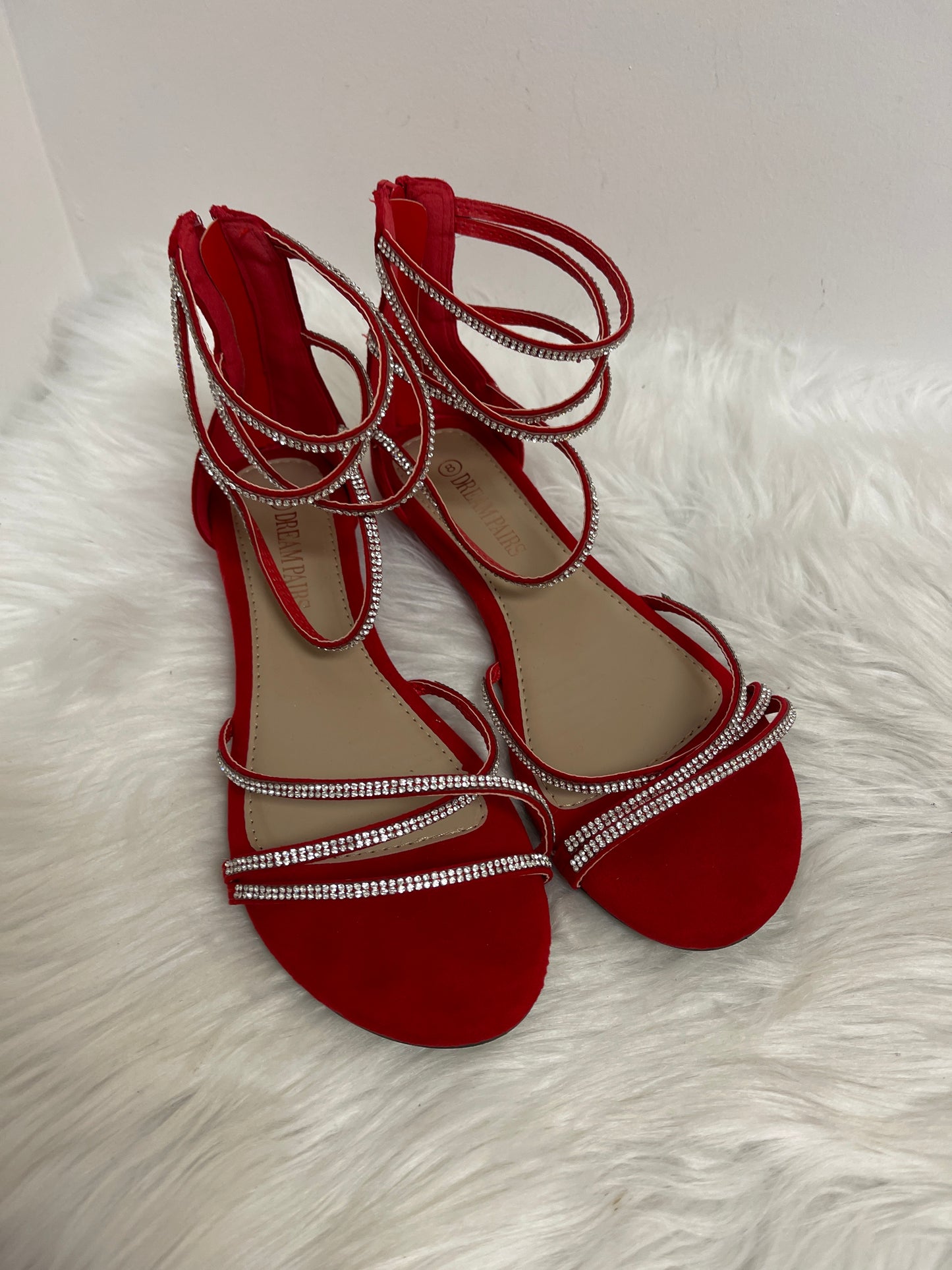 Sandals Flats By Clothes Mentor In Red, Size: 8