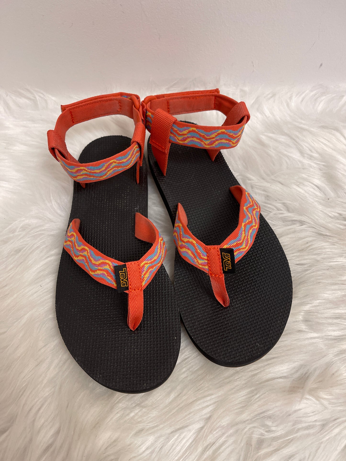 Sandals Flip Flops By Teva In Orange, Size: 9