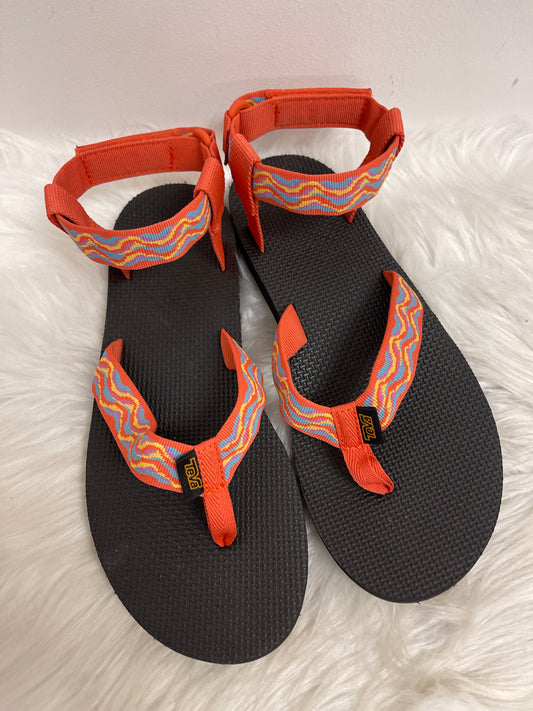 Sandals Flip Flops By Teva In Orange, Size: 10