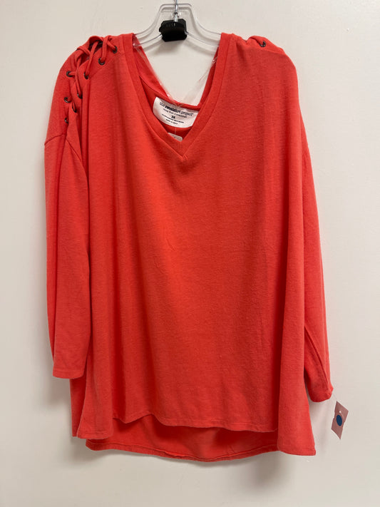 Top Long Sleeve By Clothes Mentor In Orange, Size: 3x