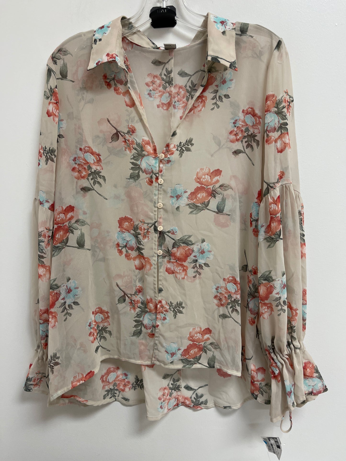 Top Long Sleeve By Forever 21 In Floral Print, Size: M