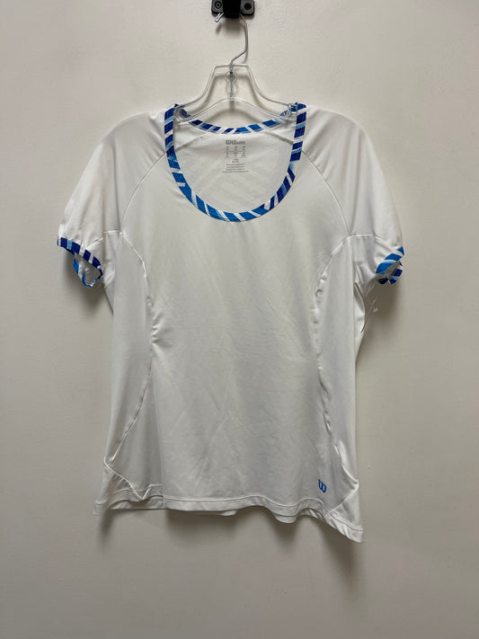 Athletic Top Short Sleeve By Clothes Mentor In Blue & White, Size: Xl