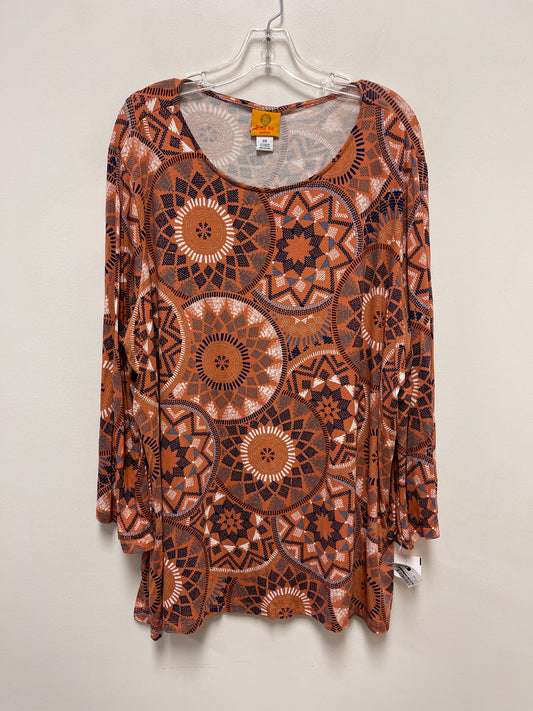 Top Long Sleeve By Ruby Rd In Blue & Orange, Size: 2x