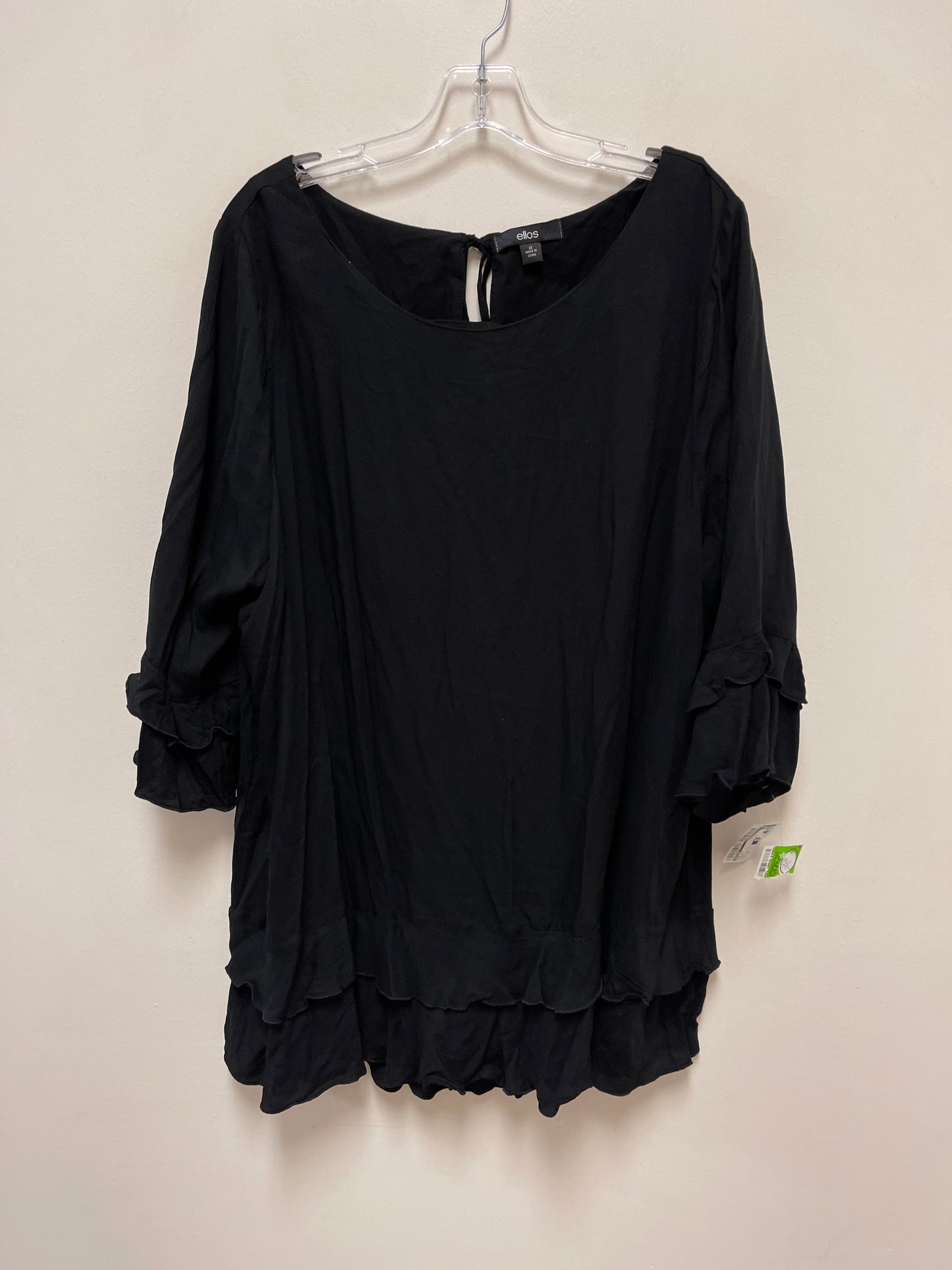 Top Long Sleeve By Ellos In Black, Size: 3x