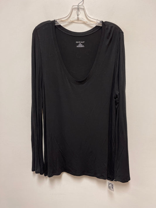 Top Long Sleeve Basic By Hue In Black, Size: Xl