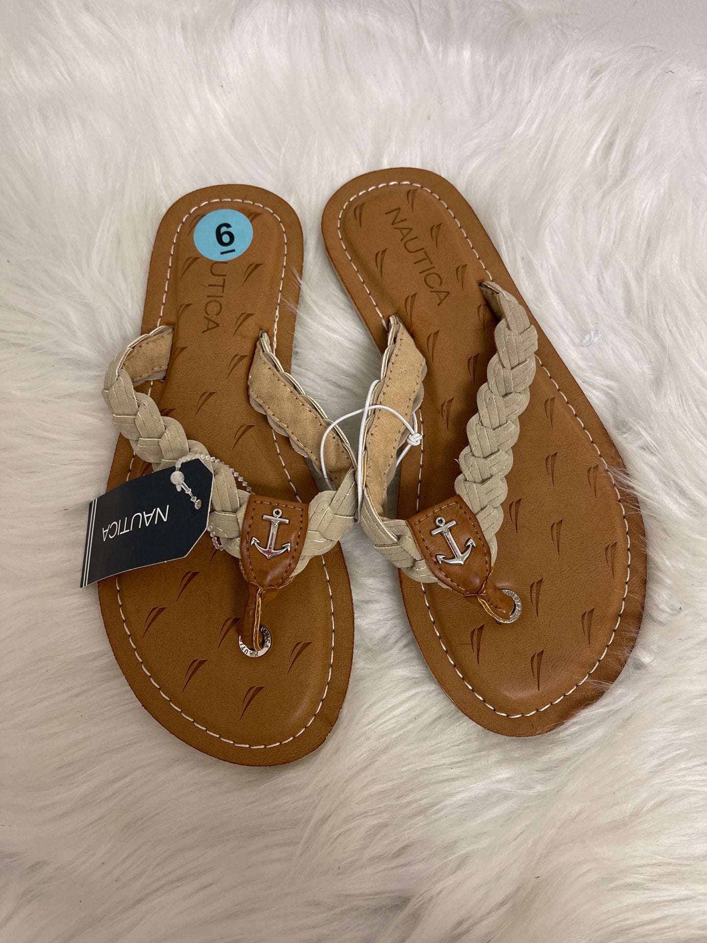 Sandals Flip Flops By Nautica In Brown, Size: 6