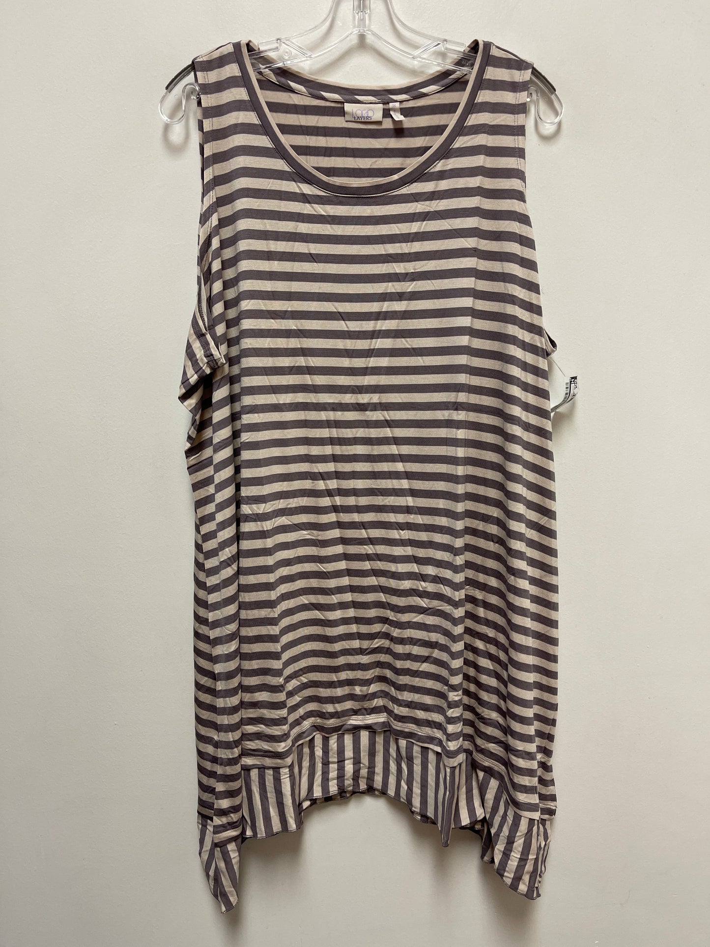 Top Sleeveless By Logo In Striped Pattern, Size: 3x