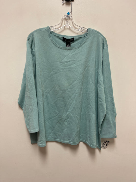 Top Long Sleeve By Dialogue Qvc In Blue, Size: 3x