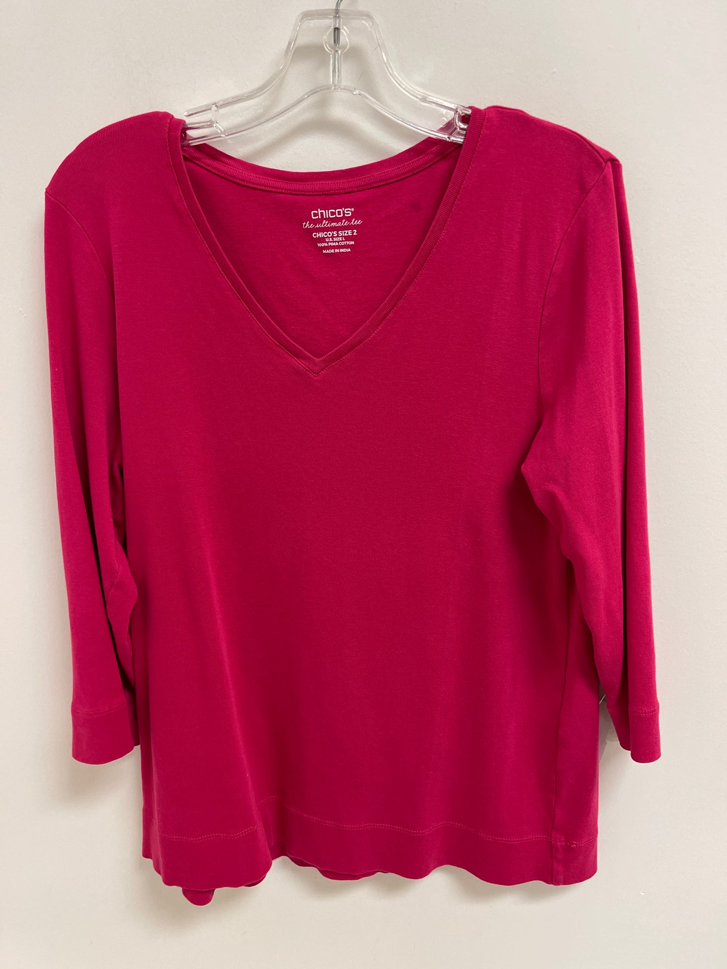 Top Long Sleeve By Chicos In Pink, Size: L