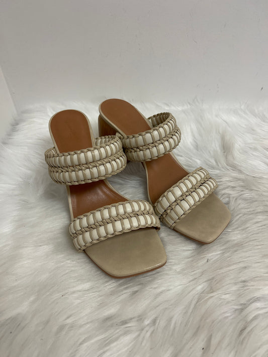 Sandals Heels Block By Universal Thread In Cream, Size: 8.5