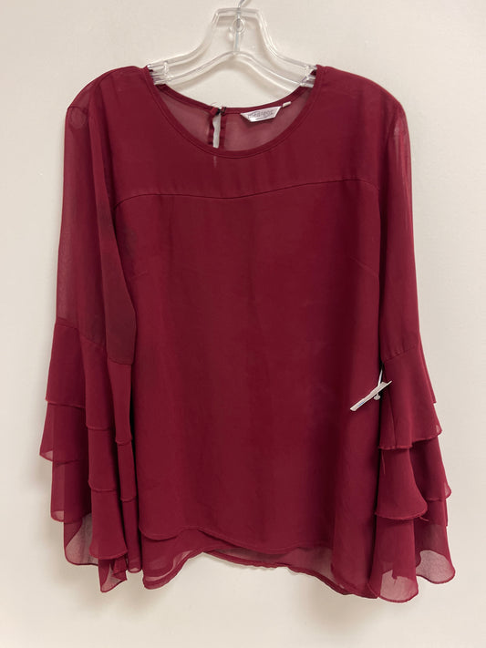 Top Long Sleeve By Clothes Mentor In Red, Size: L