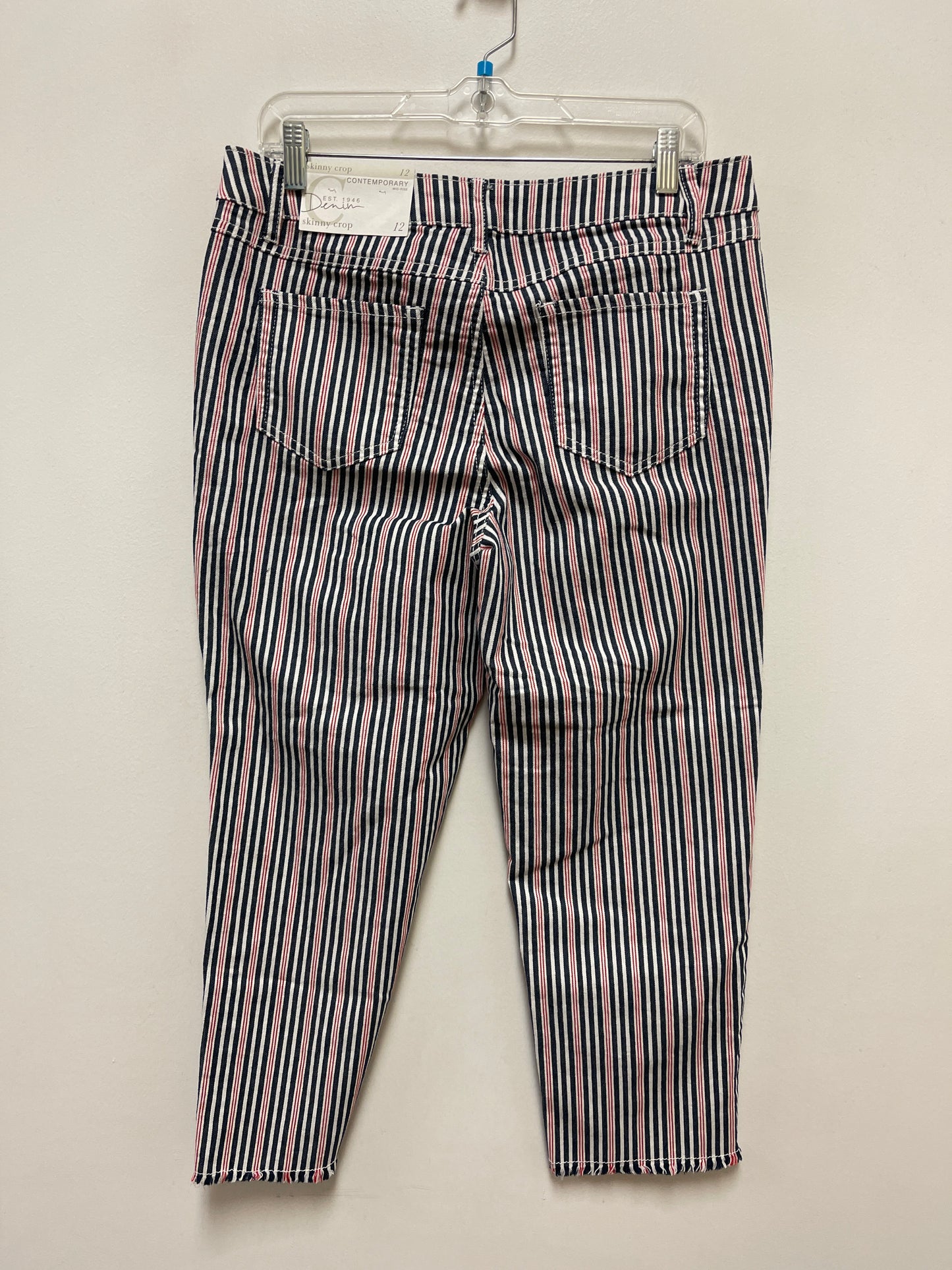 Jeans Cropped By Cato In Striped Pattern, Size: 12