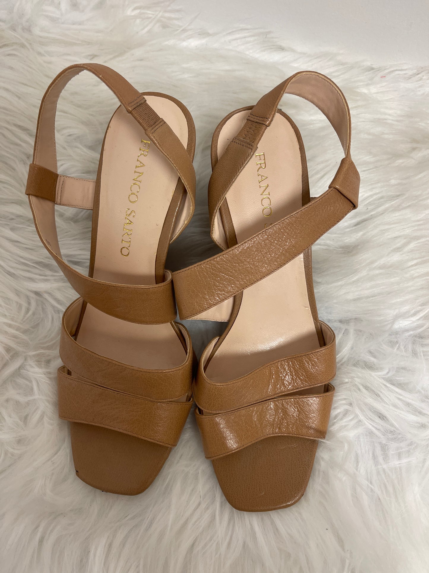 Sandals Heels Wedge By Franco Sarto In Brown, Size: 7