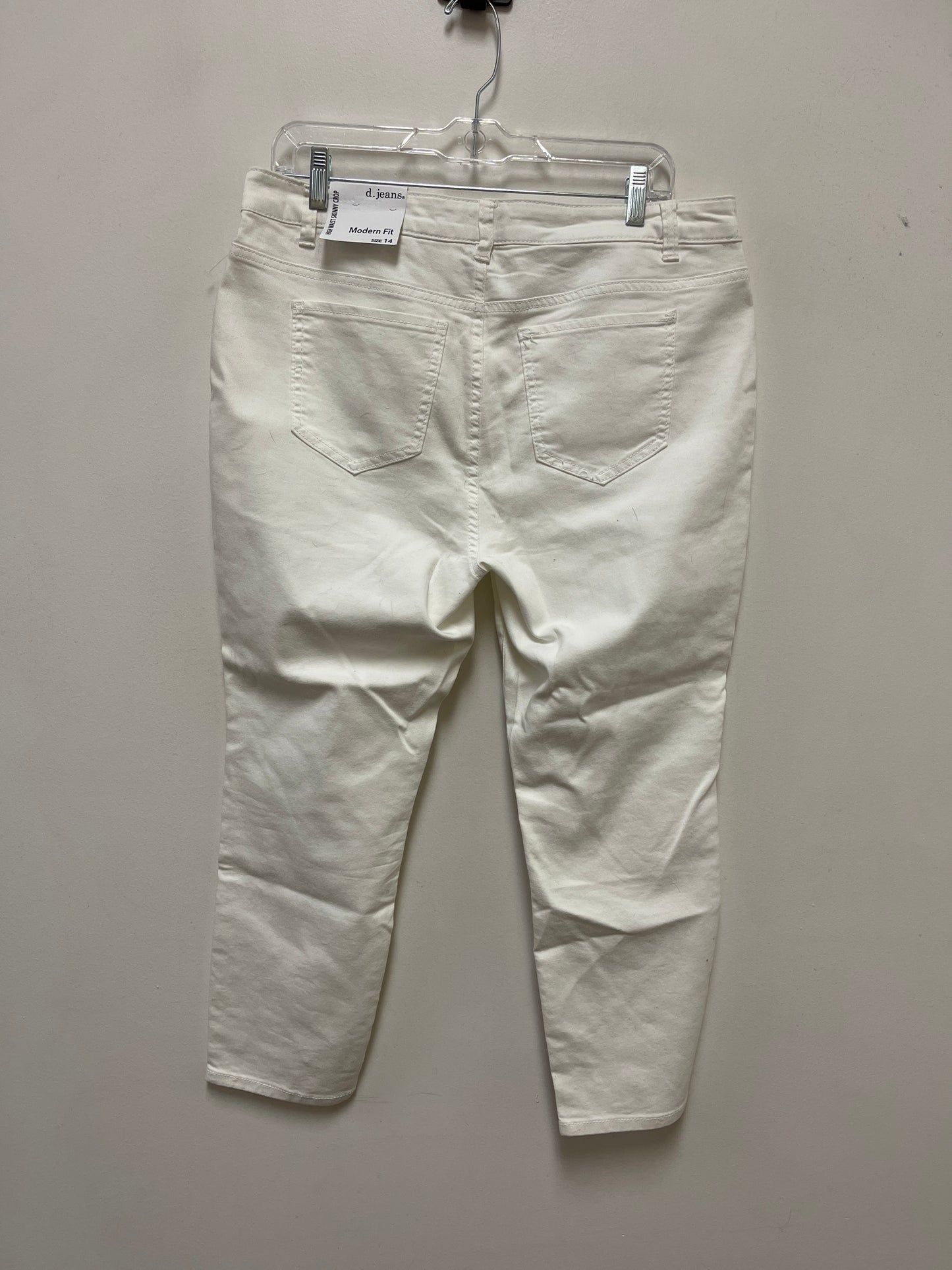 Jeans Cropped By D Jeans In White Denim, Size: 14